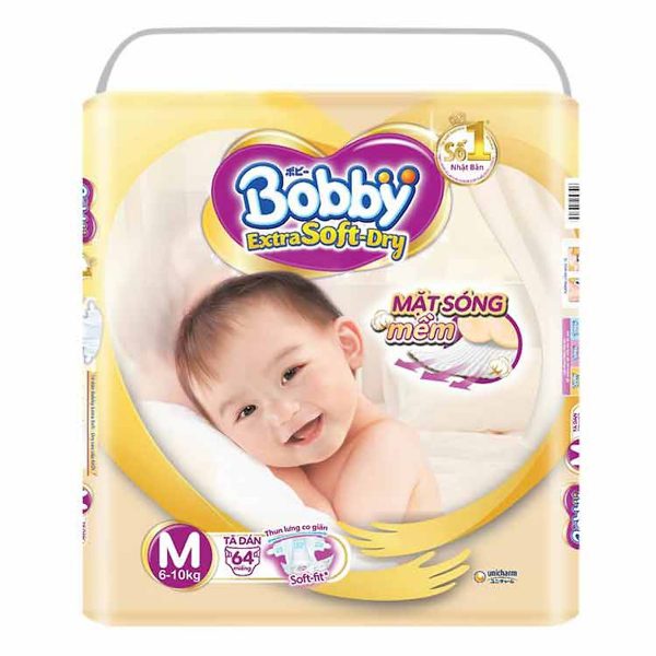 Tã Dán Bobby Extra Soft Dry Siêu Mềm Siêu Lớn M64 Siêu Khuyến Mãi!