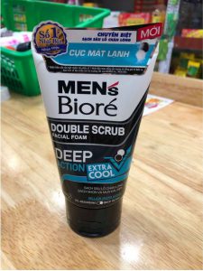 Thiết kế bao bì sữa rửa mặt Men’s Bioré Double Scrub Extra Cool