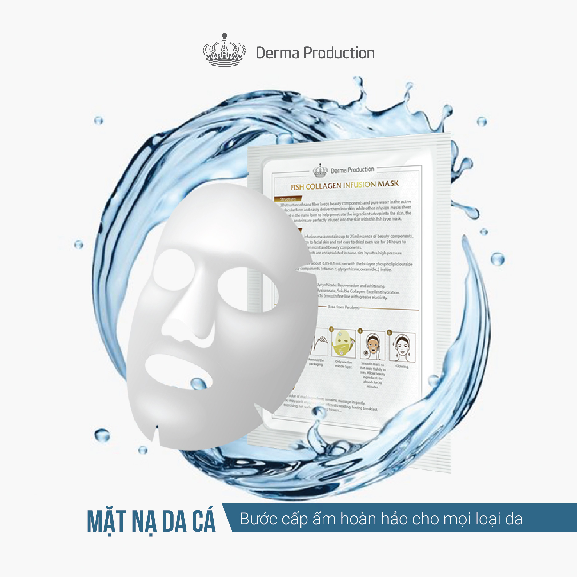 Derma Fish Collagen Infusion Mask cấp nước cho da