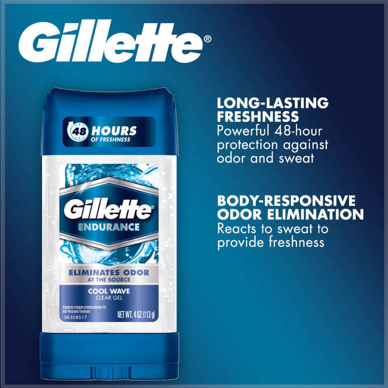 Lăn khử mùi Gillette Endurance Cool Wave Clear Gel