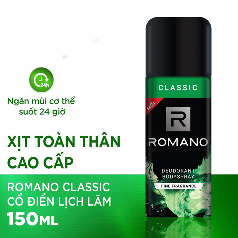 Thành phần xịt khử mùi cho nam Romano Classic